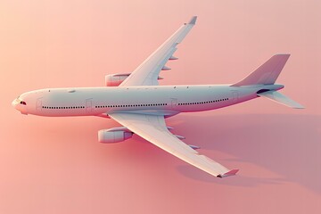 3D model of a plane, travel concept