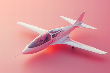 Fototapeta na wymiar 3D model of a plane, travel concept