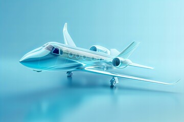 3D model of a plane, travel concept