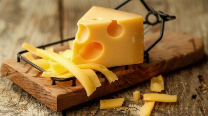  Mouse trap with genuine cheese (Emmental) with clipping path.