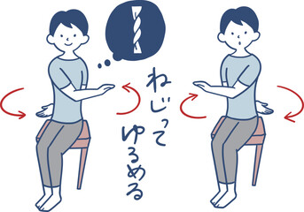 捻って緩めて便秘解消