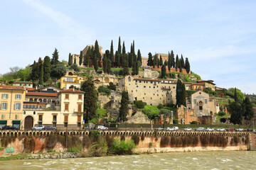 Verona, Italy. View to the Castel del Pietro.