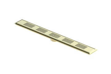 Golden shower drain isolated on white background. 3d render