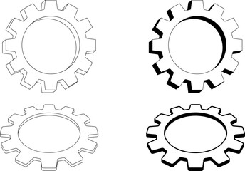 3d gear cogwheel icon set
