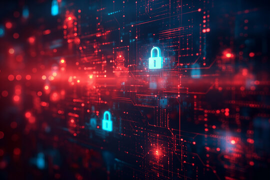 Digital Data Streams Over Urban Cityscape