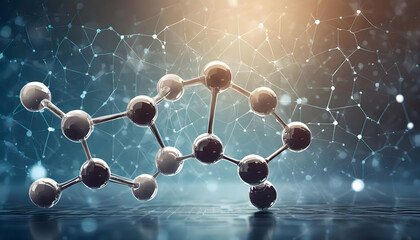 molecule model Science background. Generative AI.