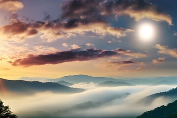 sunset in the mountains