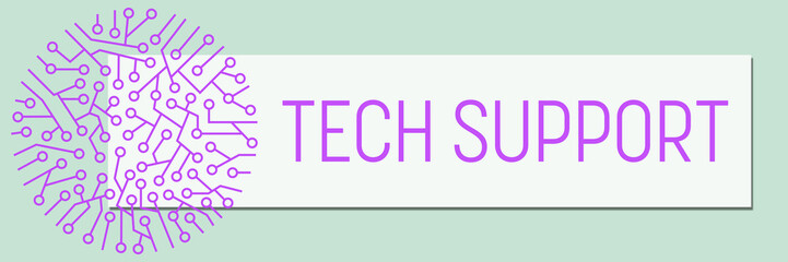 Tech Support Circuit Purple Circular Turquoise Box Text 