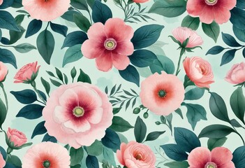 Charming Vintage Floral Artwork for Home Decor, Watercolor - obrazy, fototapety, plakaty