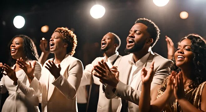 Gospel singers in a church.