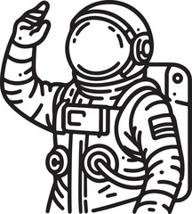 astronaut sketch draw in one line art, vector illustration © muhammad