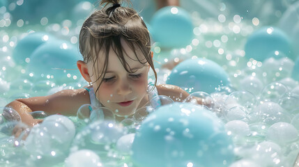 Relaxation and fun with soap balls: a unique outdoor experience in the summer heat.