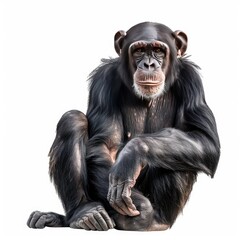 Photo of Chimpanzee isolated on white background