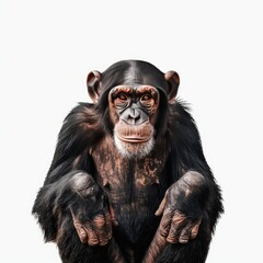 Photo of Chimpanzee isolated on white background