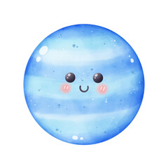 Neptune clip art, illustration of the planet, A cute cartoon drawing of a star