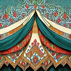 Osmanische Kultur Malerei eines Zeltstoffes