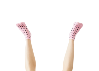 Woman wearing pink socks transparent png