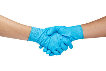 Medical staff shaking hands with a thankful during coronavirus pandemic transparent png
