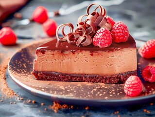 Creamy cheesecake infused with decadent chocolate