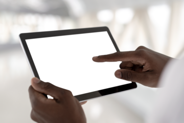 Transparent tablet screen mockup png