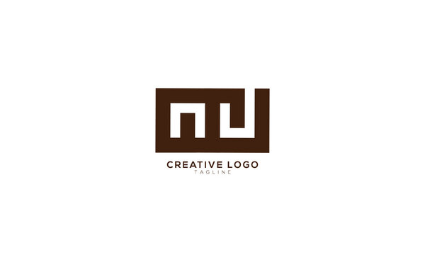 NJ Abstract initial monogram letter alphabet logo design