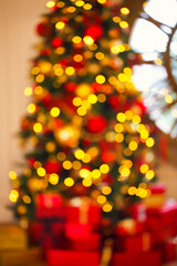 Abstract Christmas background with defocused lights