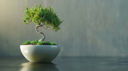 A Serene Bonsai Tree Display