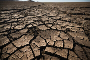 cracked earth in the desert, draught global worming environment, withered earth