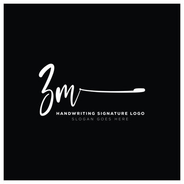 ZM initials Handwriting signature logo. ZM Hand drawn Calligraphy lettering Vector. ZM letter real estate, beauty, photography letter logo design.