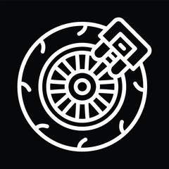 car brake icon vector outline