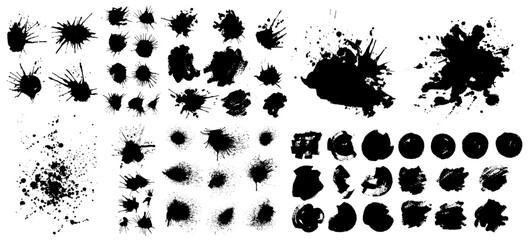 Vector black ink Abstract stains. Watercolor background for textures. Spray paint, monochrome - 788182346