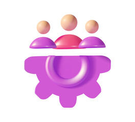 Teamwork Management 3D Icon.