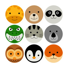 Rounded Animal Face Vector Illustration