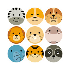 Rounded Animal Face Vector Illustration