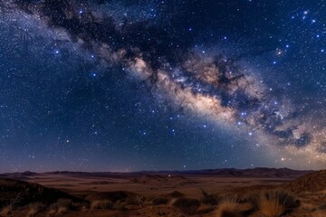 Desert landscape with the Milky Way environment