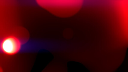 red dense morphed drops with particles - dark bokeh background - abstract 3D rendering