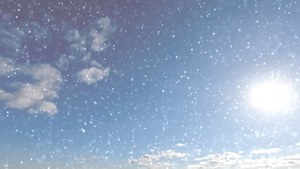beautiful snow weather on clouds on sky background - photo of nature