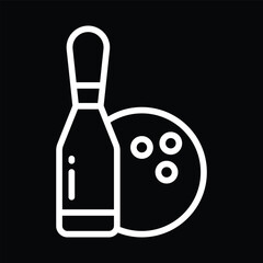 bowling game icon vector outline