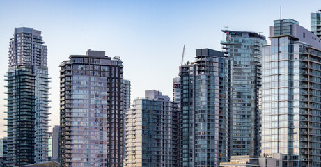 Fototapeta na wymiar High-rise Apartment Buildings in Downtown Vancouver, British Columbia, Canada