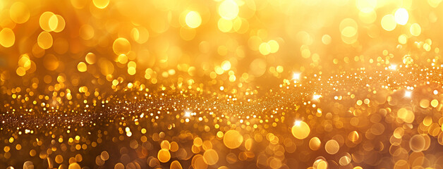 background of light, Abstract golden background with bokeh effect, golden background with blur sparkle gold bokeh light effect, shining defocused glitters, Ai generated