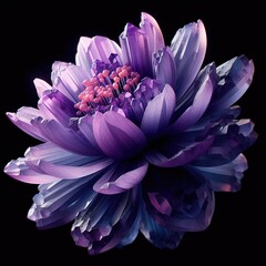 Generative AI - Macro Photography - Purple Flower