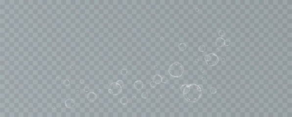 Realistic soap bubbles.Flying bubbles on a transparent background.