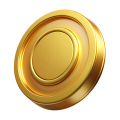 Design 3D gold coin icon isolated on white background. 