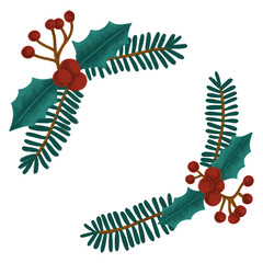 Christmas leaves ornament png sticker drawing