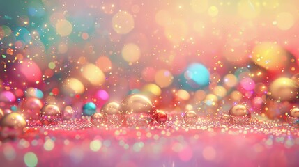 Enchanting holographic gradient backdrop with fairy sparkles and mesmerizing magical lights