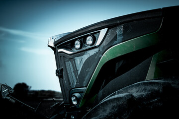 Front lights of modern tractor