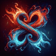 Twin flame couple. Soulmates. The concept of magical, esoteric, tantric, spiritual love. Connection between souls. Illustration for websites and much more. Created using generative ai tools.