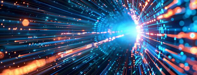 Fiber optics background, Bundle of fiber optic cables. Optical fiber cable Colorful illustration, Abstract technology background with fiber optic network connections. Global Data transfer, Ai 