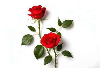 red roses on white background