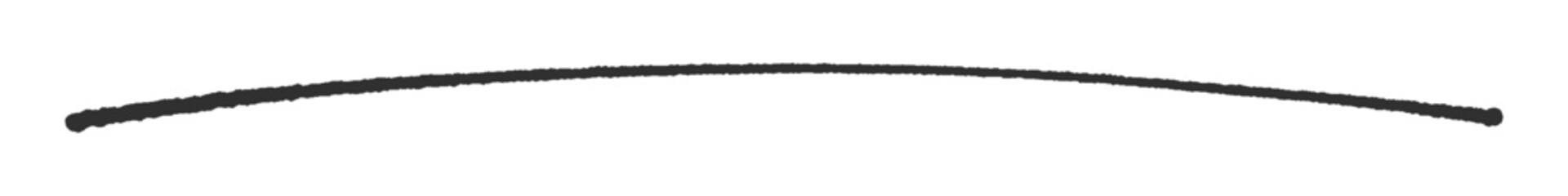 手書きの横長の線 - ラフに描いた1本の黒いアンダーライン - シンプルでおしゃれなデザイン素材
